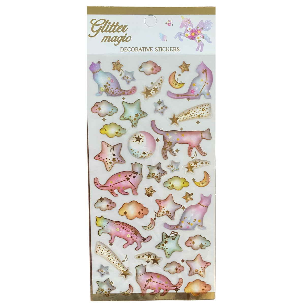 Cat 3D Crystal Puffy Sticker Sheet