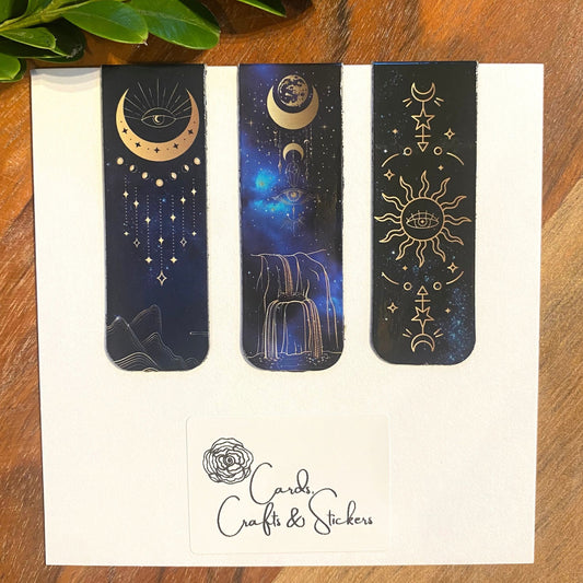 Celestial Mystic Moon Sky Magnetic Bookmarks #1 - Set of 3