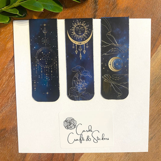 Celestial Mystic Moon Sky Magnetic Bookmarks #3 - Set of 3