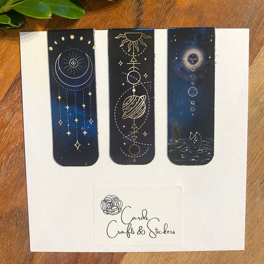 Celestial Mystic Moon Sky Magnetic Bookmarks #4 - Set of 3