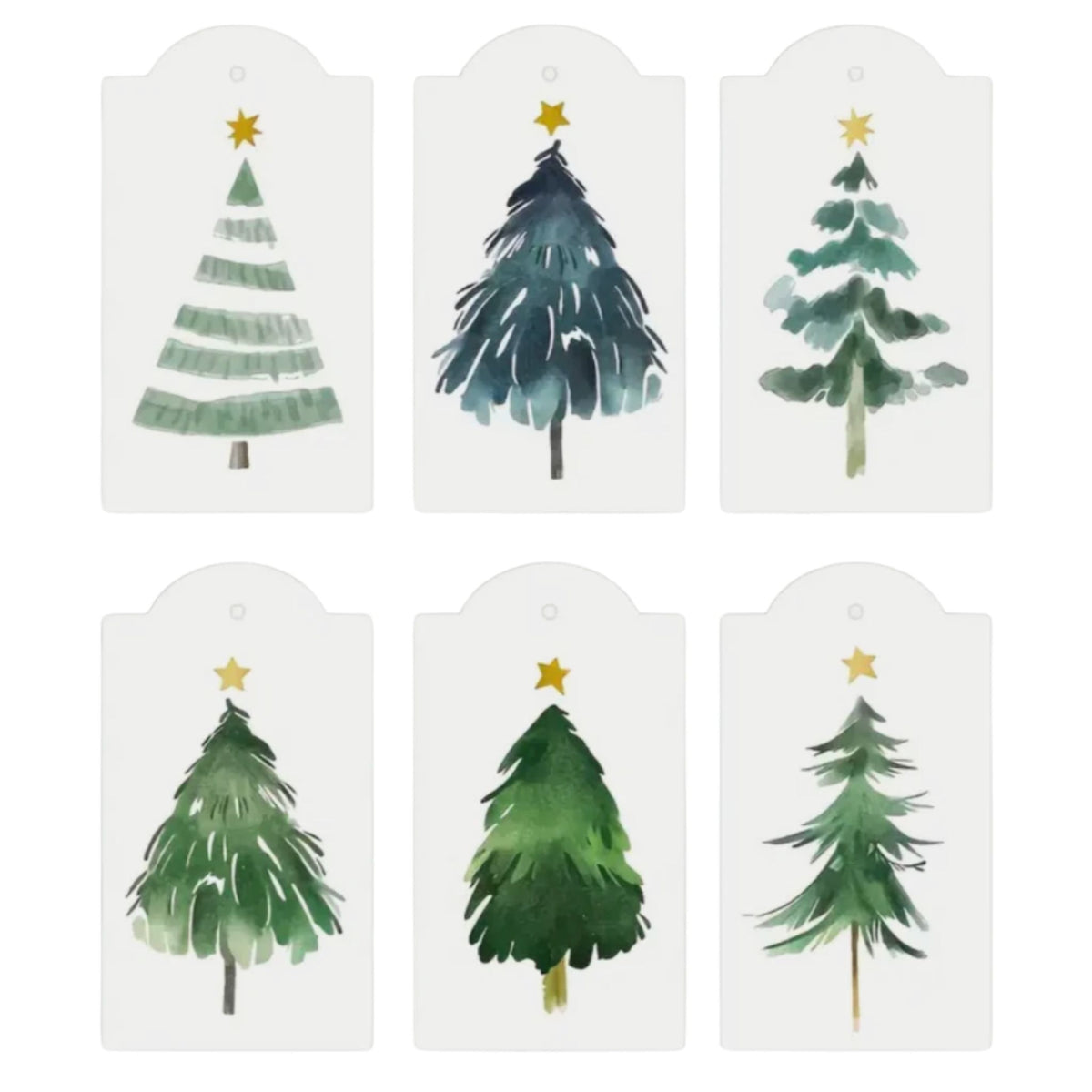 Christmas Tree Design Christmas Gift Card Tags - Set of 10