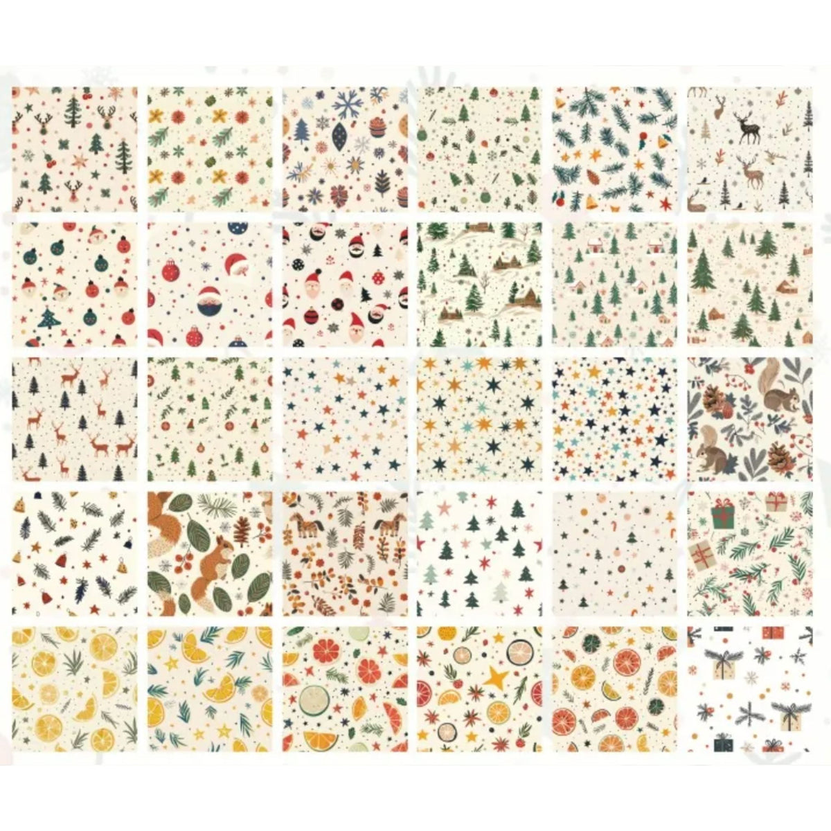 Decorative Christmas Scrapbooking Paper Pack - 30 Sheets