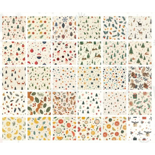 Decorative Christmas Scrapbooking Paper Pack - 30 Sheets