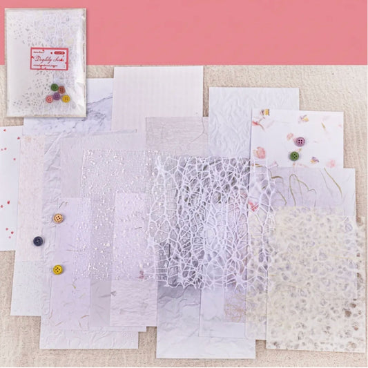 Mixed Material Scrapbooking Paper Pack White
