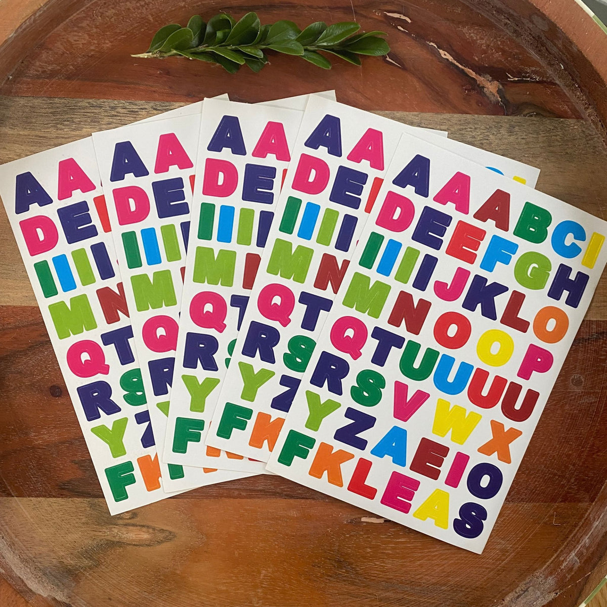 Alphabet Letter Stickers - 5 Sheets