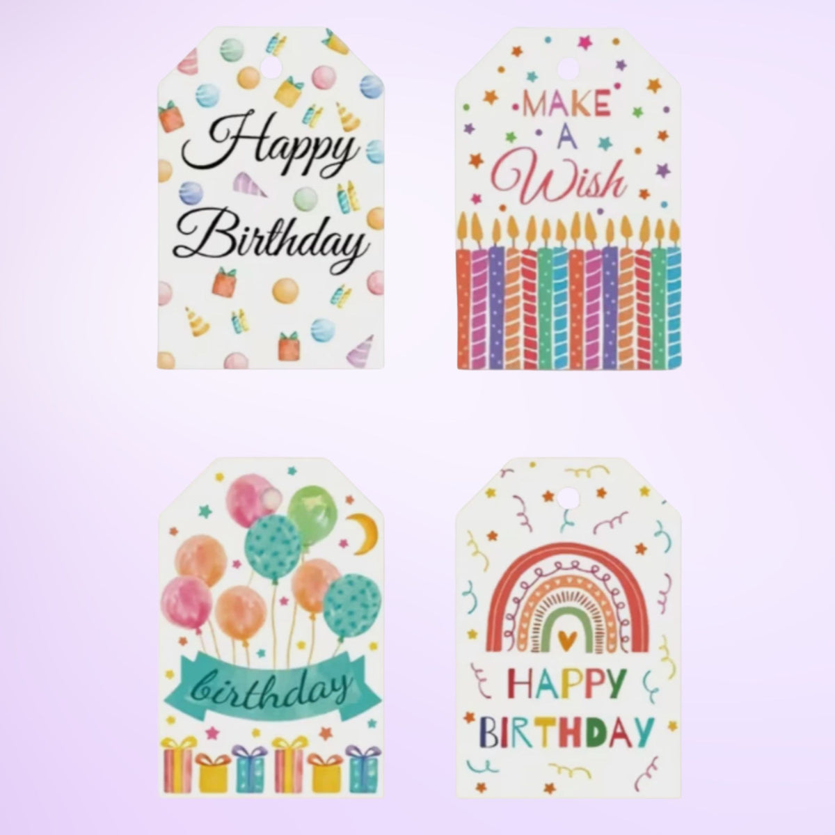 Happy Birthday Gift Card Tags - Set of 10