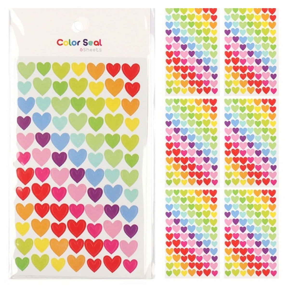 Colourful Heart Design Sticker Sheets