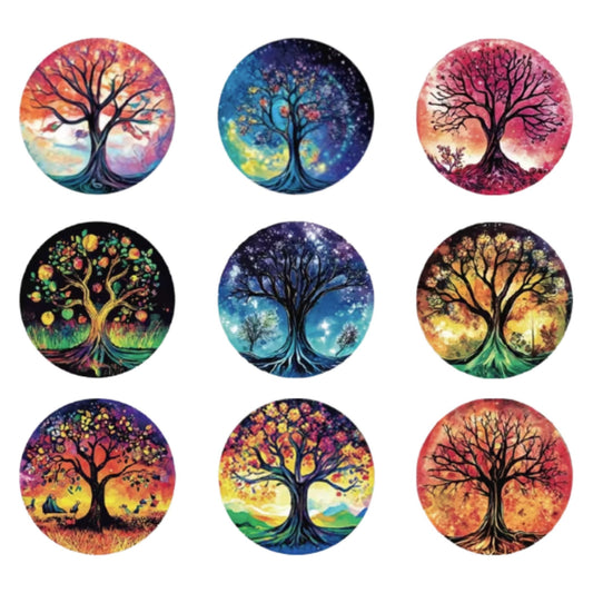 Colourful Tree of Life Stickers - 100 Pieces