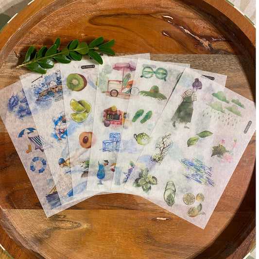 Cool Summer Washi Stickers - 6 Sheets