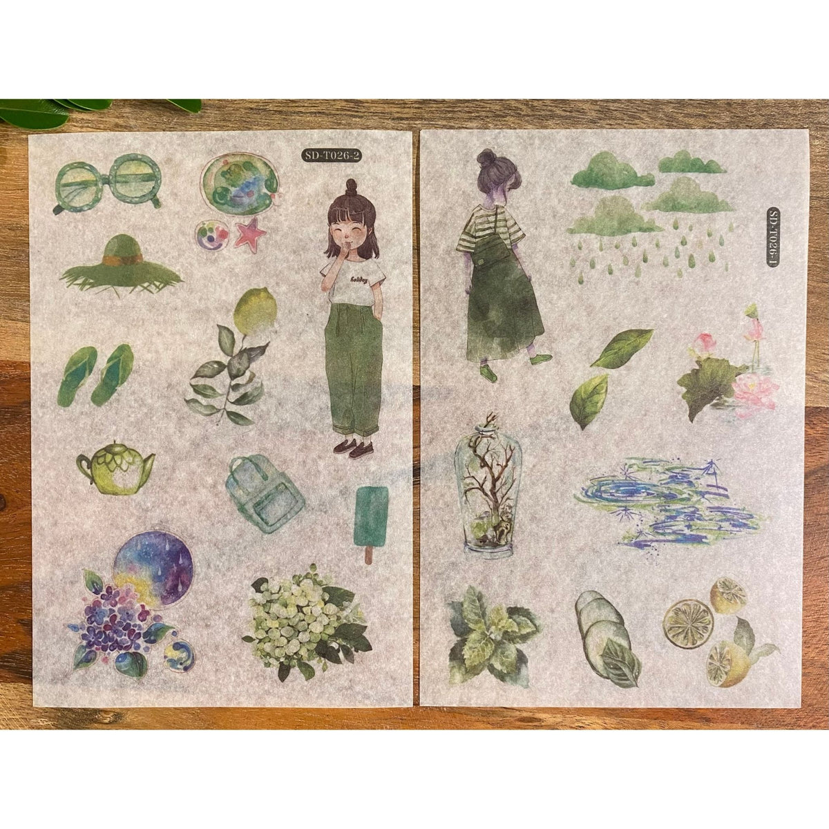Cool Summer Washi Stickers - 6 Sheets