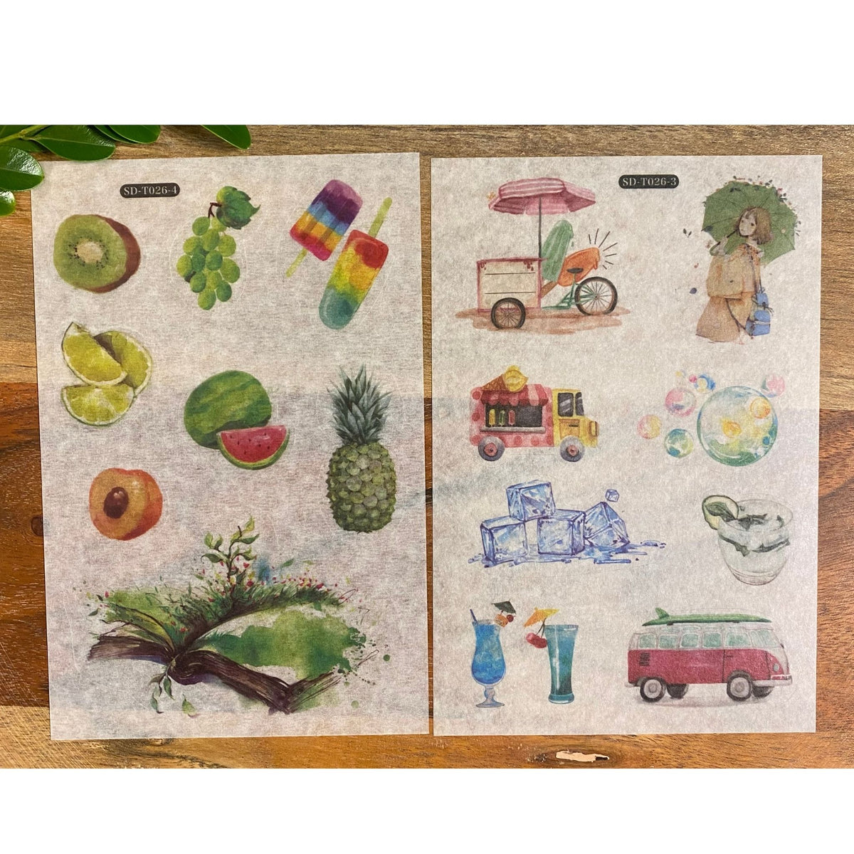 Cool Summer Washi Stickers - 6 Sheets