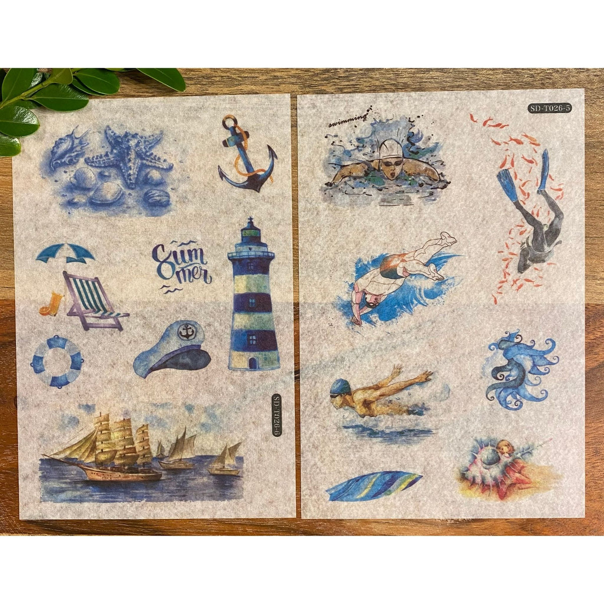 Cool Summer Washi Stickers - 6 Sheets