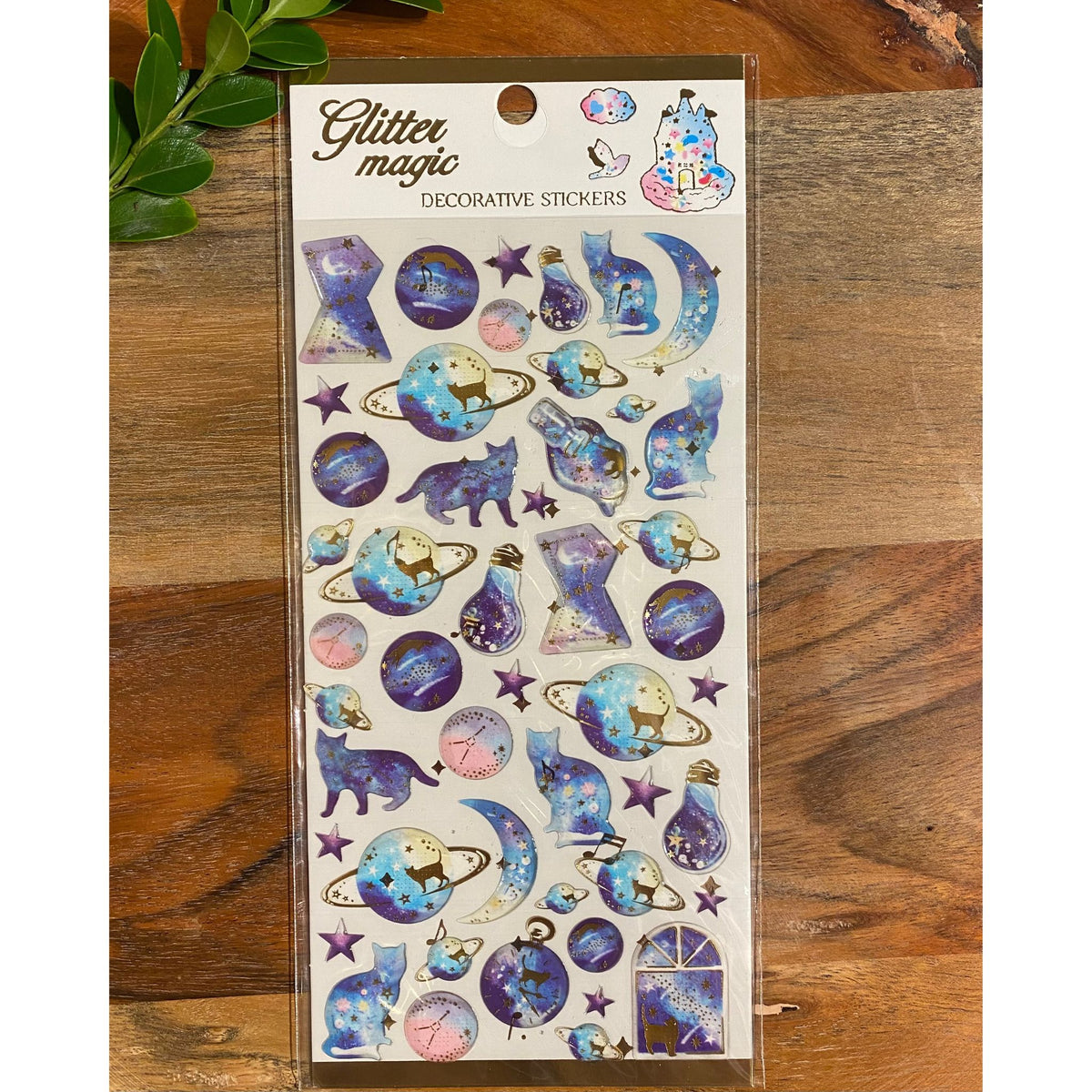 Cosmic Cat 3D Crystal Puffy Sticker Sheet