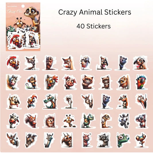 Crazy Animal Stickers #1 - 40 Pieces