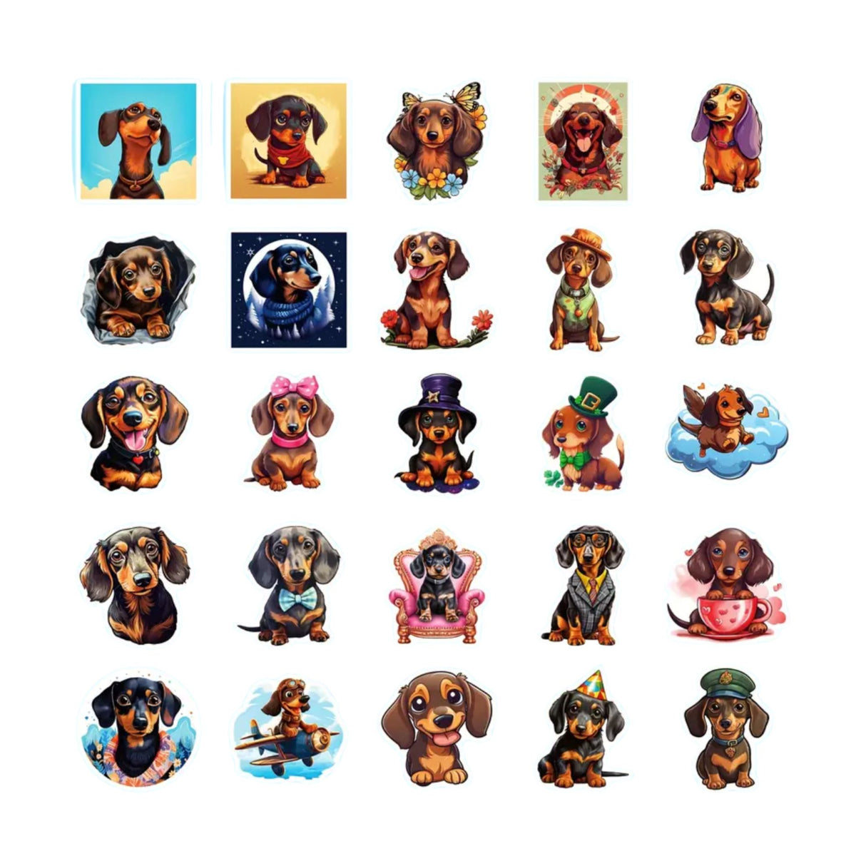 Dachshund Stickers - 50 Pieces