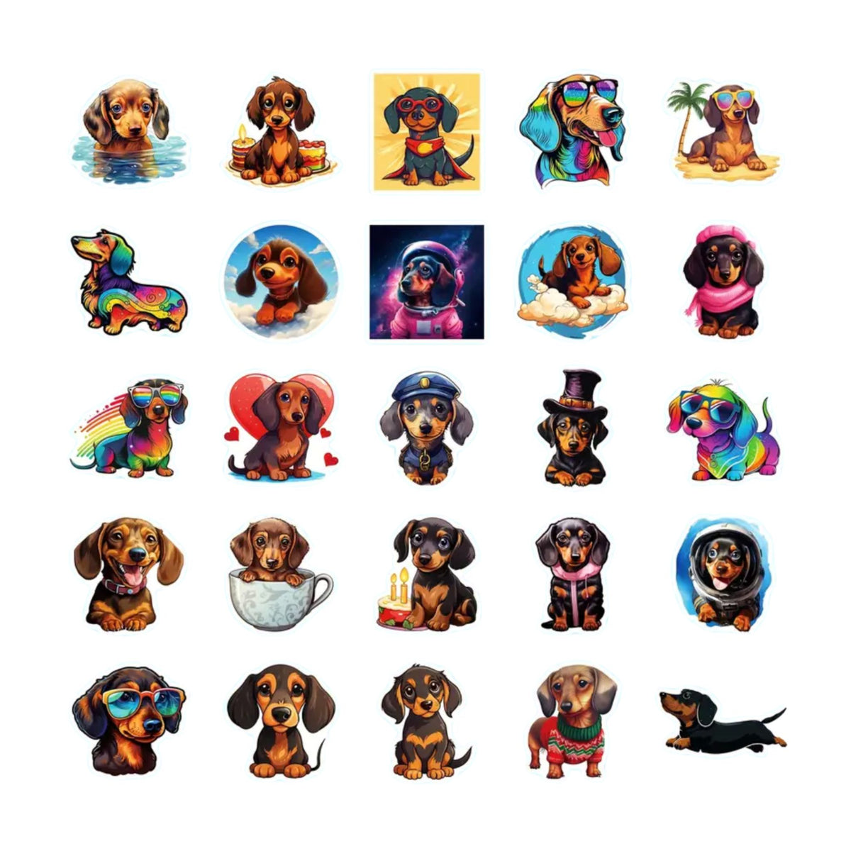 Dachshund Stickers - 50 Pieces