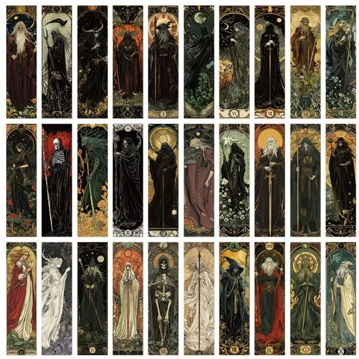 Dark Fantasy Wizard Bookmarks - Set of 5