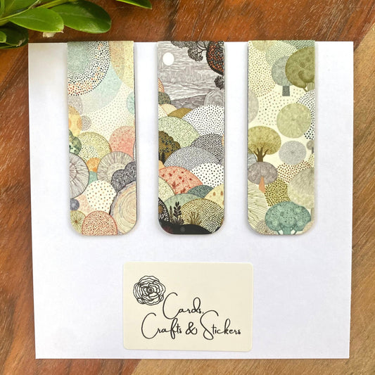 Artistic Dot Scenic Landscape Magnetic Bookmarks #3 - Set of 3