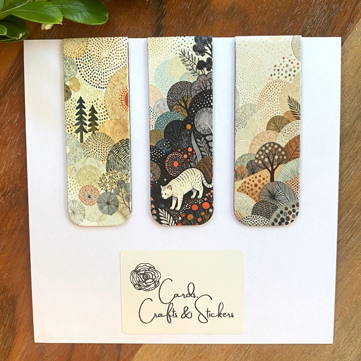 Artistic Dot Scenic Landscape Magnetic Bookmarks #4 - Set of 3