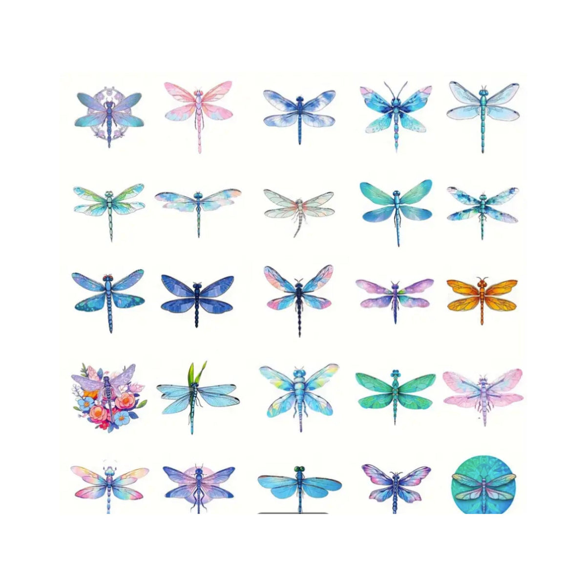 Dragonfly Stickers - 50 Pieces