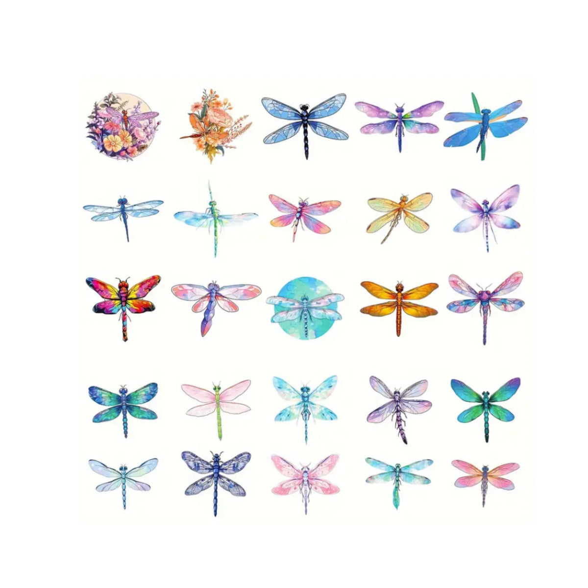 Dragonfly Stickers - 50 Pieces