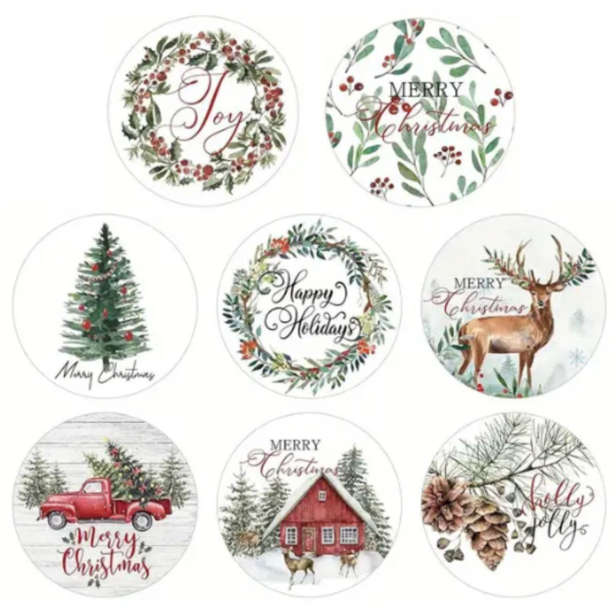 Christmas Design Stickers #1 - 100 Pieces