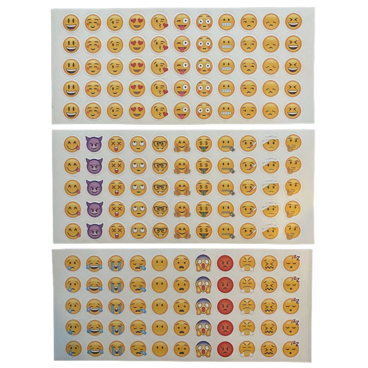 Emoji Face Design Sticker Sheets - 3 Sheets