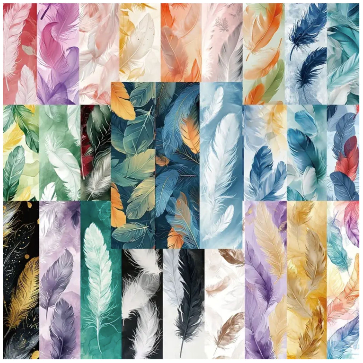 Feather Design Bookmarks - Set of 5