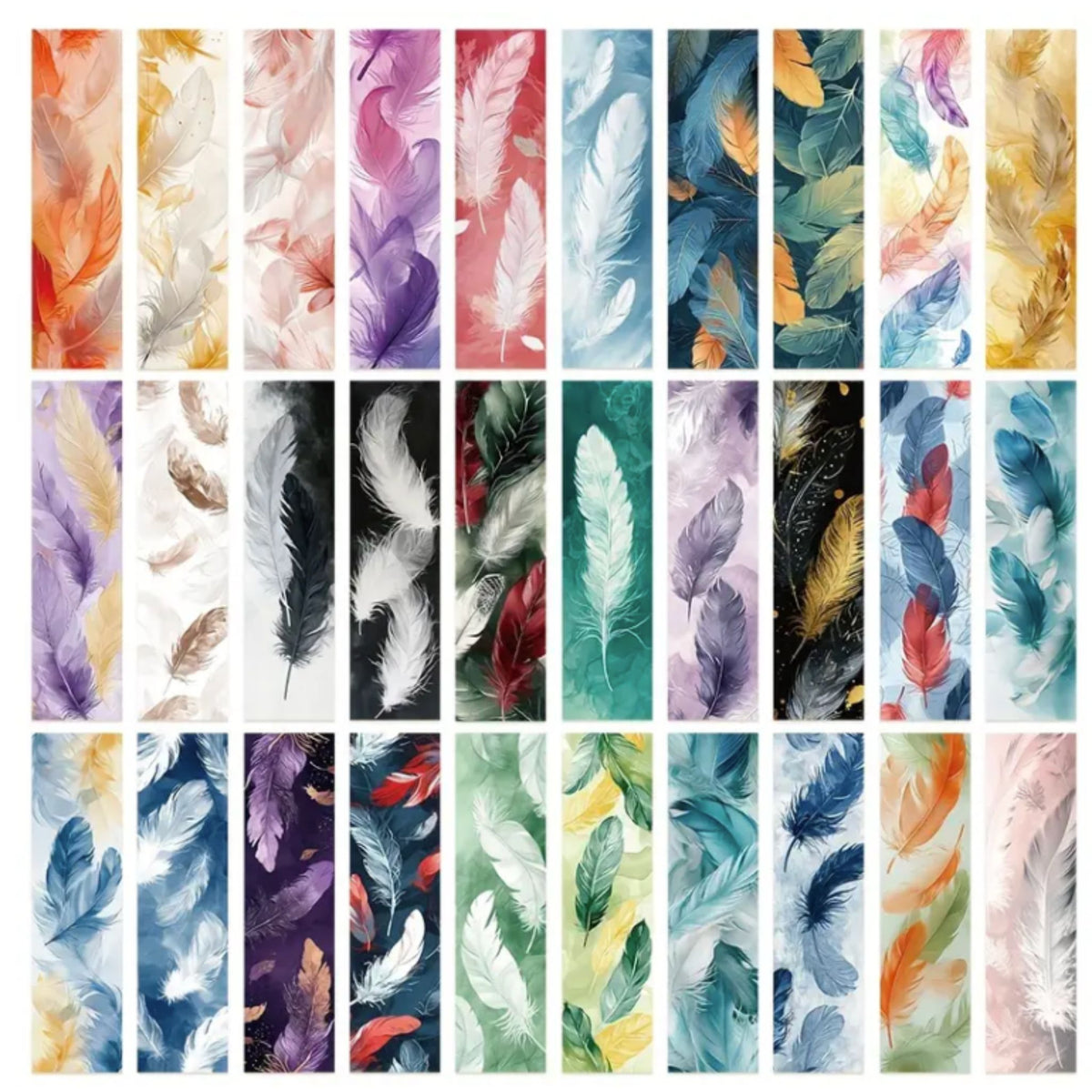 Feather Design Bookmarks - Set of 5