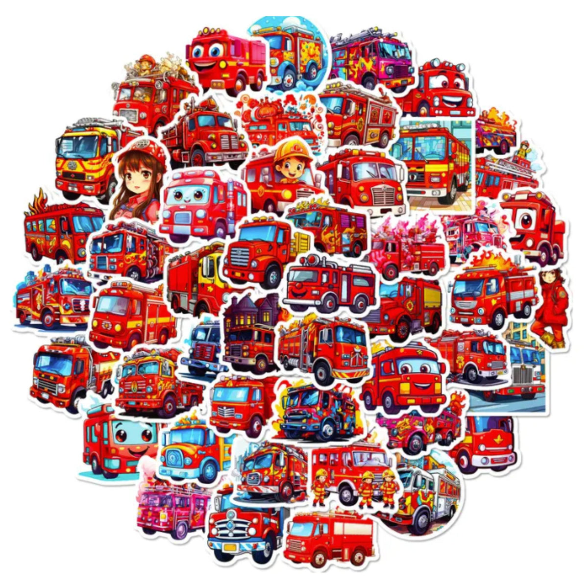 Fire Engine Stickers - 50 Pieces