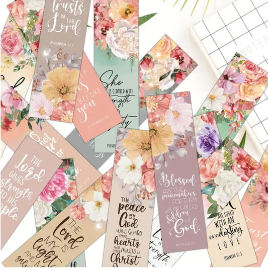 Floral Bible Verse Bookmarks - Set of 5