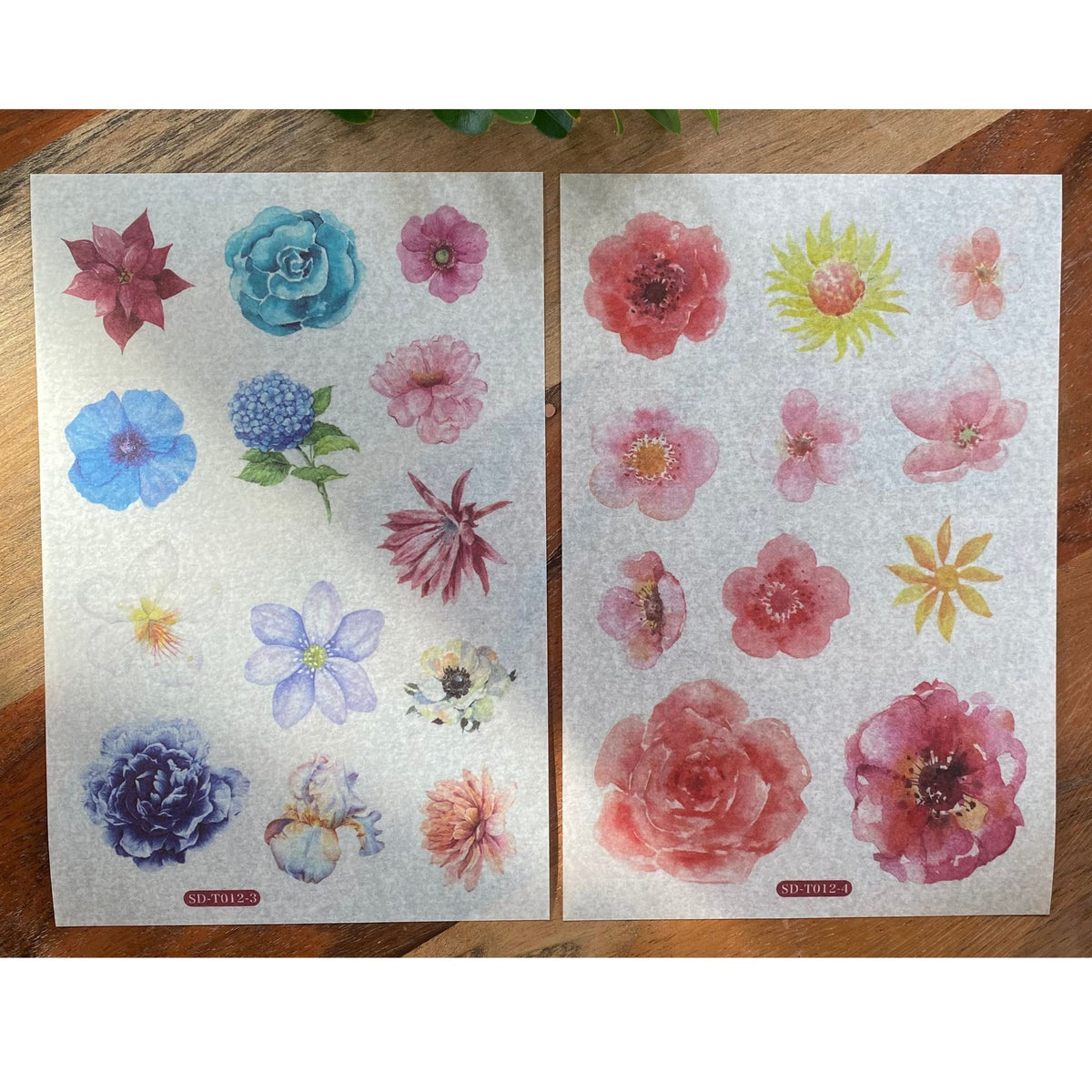 Flower Floral Washi Stickers - 6 Sheets