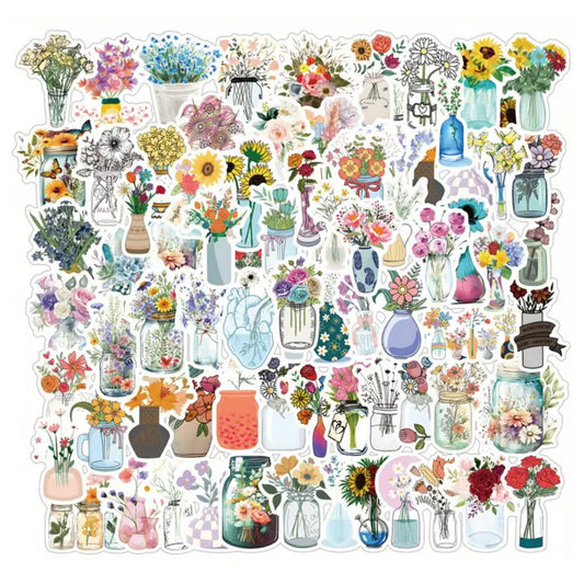 Flower Arrangement Stickers - 70 Pieces