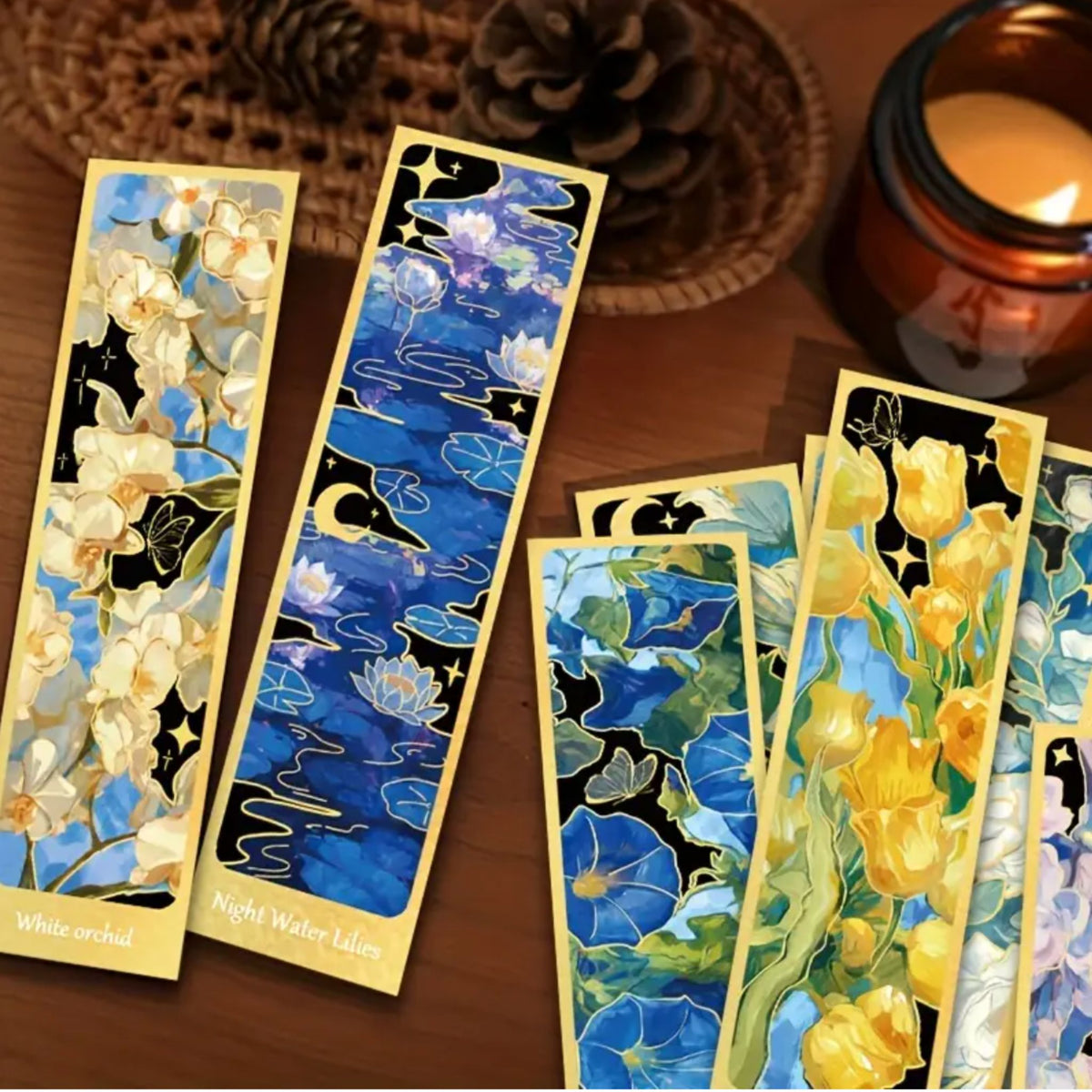 Flower Oil Painting Bookmarks - Set of 5