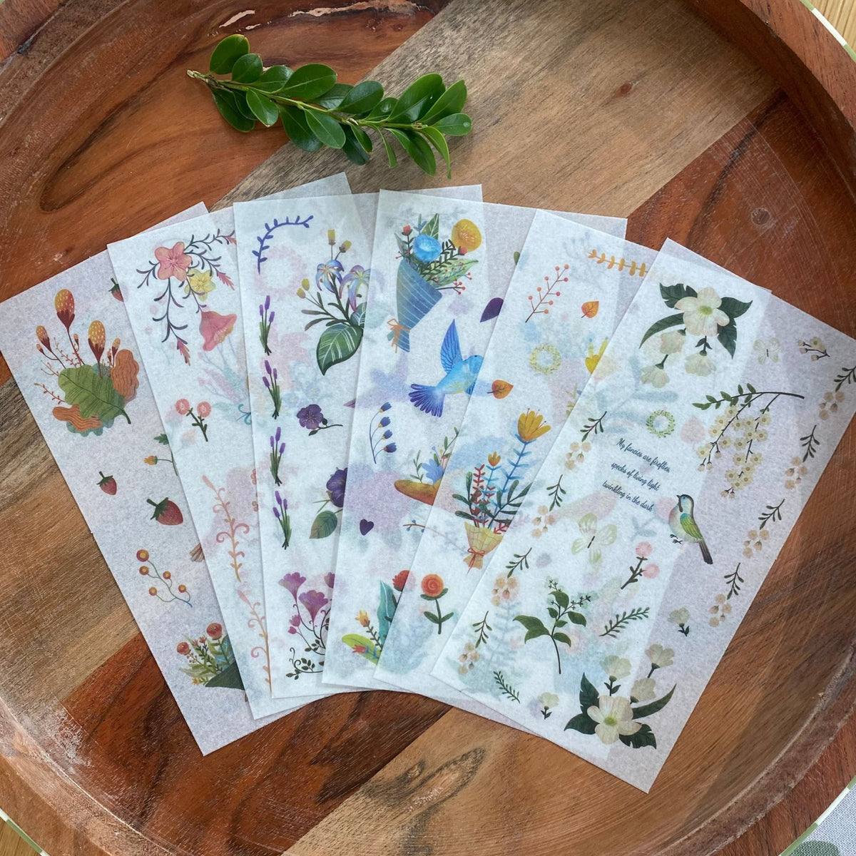 Flower Romance Washi Stickers - 6 Sheets