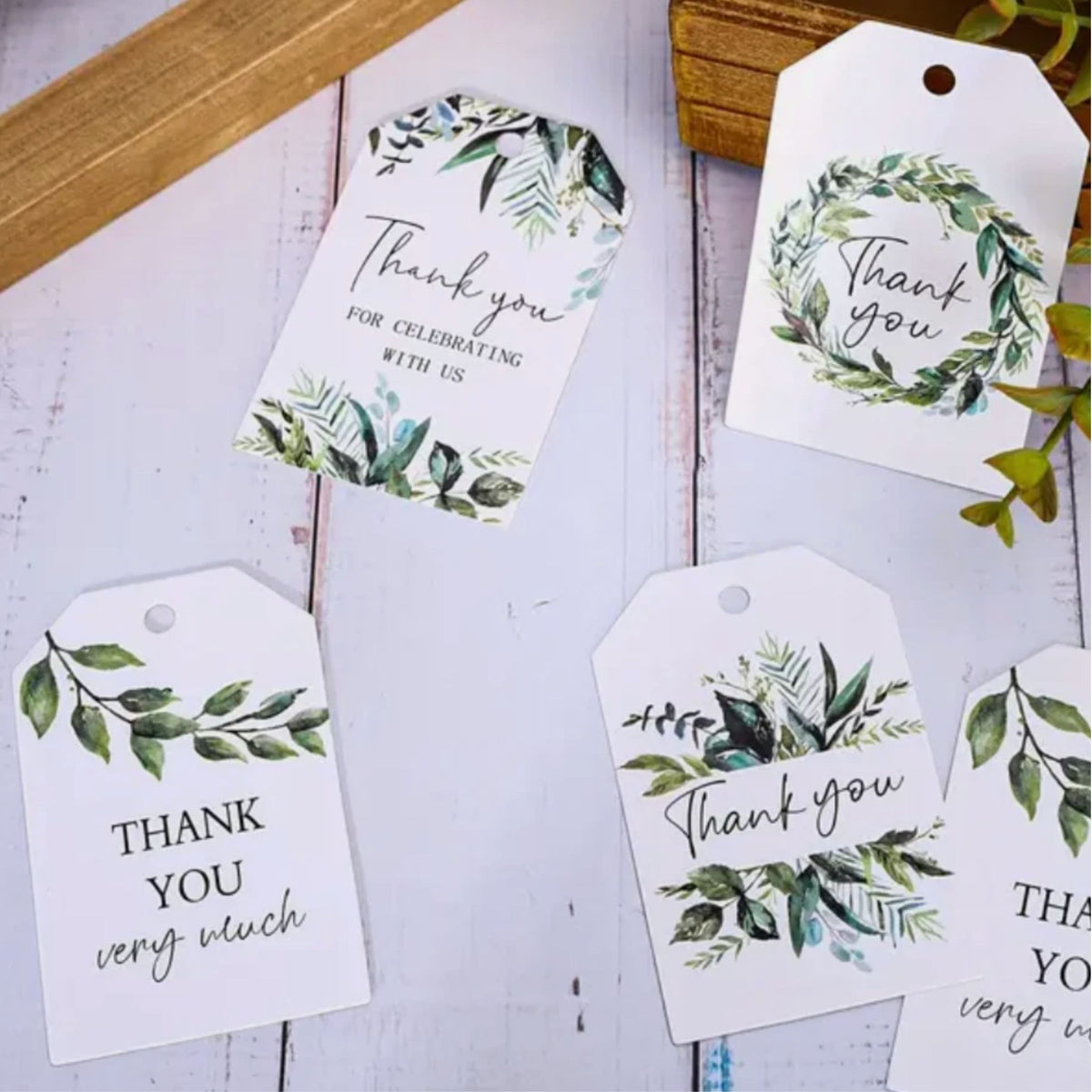 Botanical Thank You Gift Card Tags - Set of 12