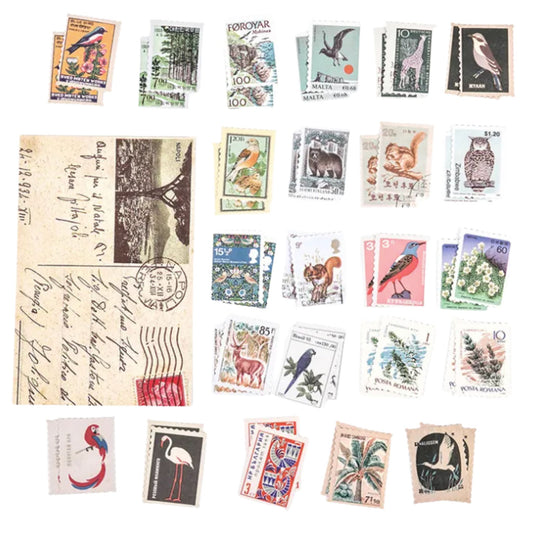 Retro Vintage Forest Animal Stamp Stickers