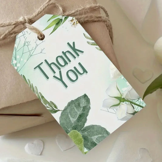 Green Thank You Gift Card Tags - Set of 8