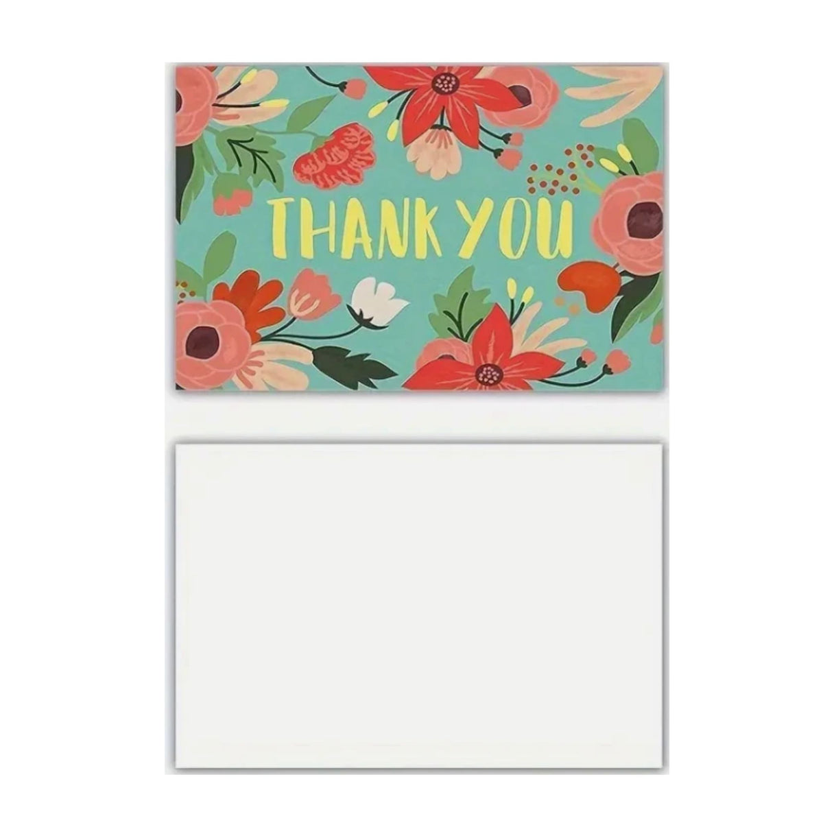 Green Flower Thank You Gift Cards - Set of 25