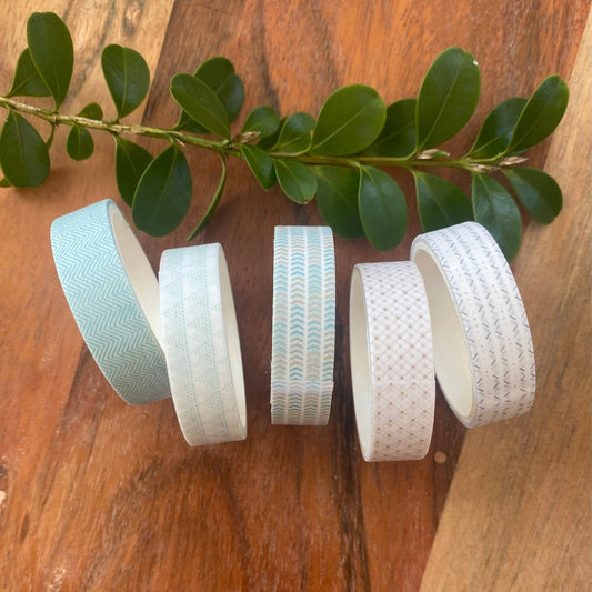 Mini Washi Tape Set Geometric Pattern #1 - 5 Rolls