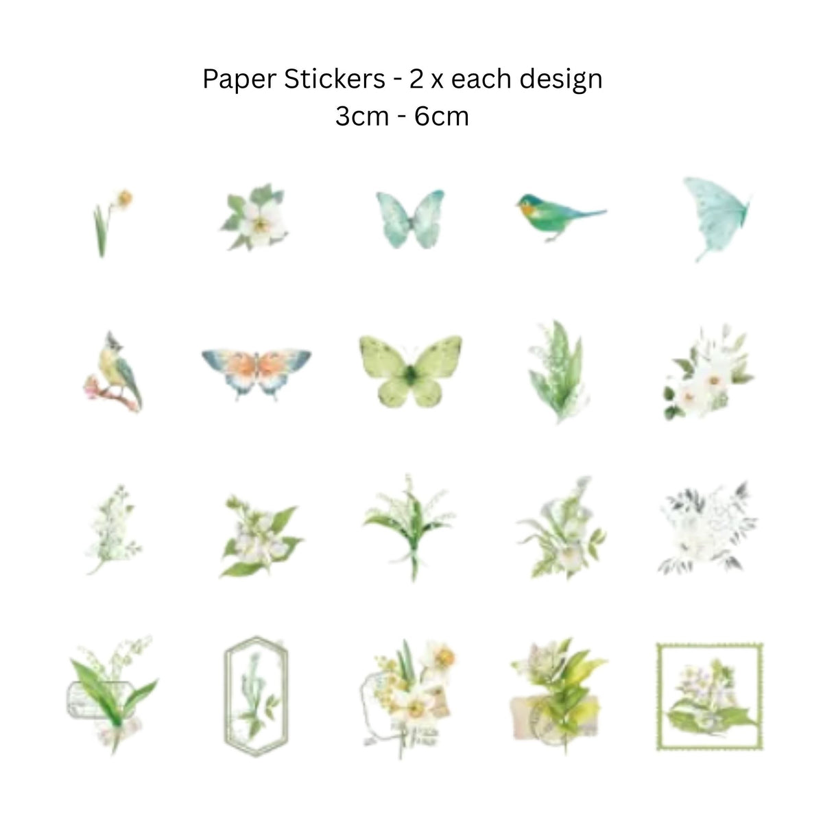 Green Scrapbooking Junk Journal Paper & Sticker Pack- 100 Pieces