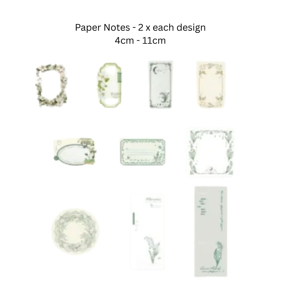 Green Scrapbooking Junk Journal Paper & Sticker Pack- 100 Pieces