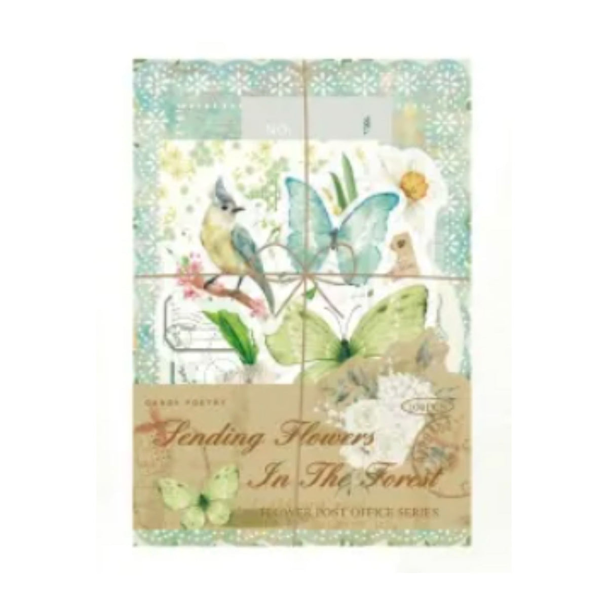 Green Scrapbooking Junk Journal Paper & Sticker Pack- 100 Pieces