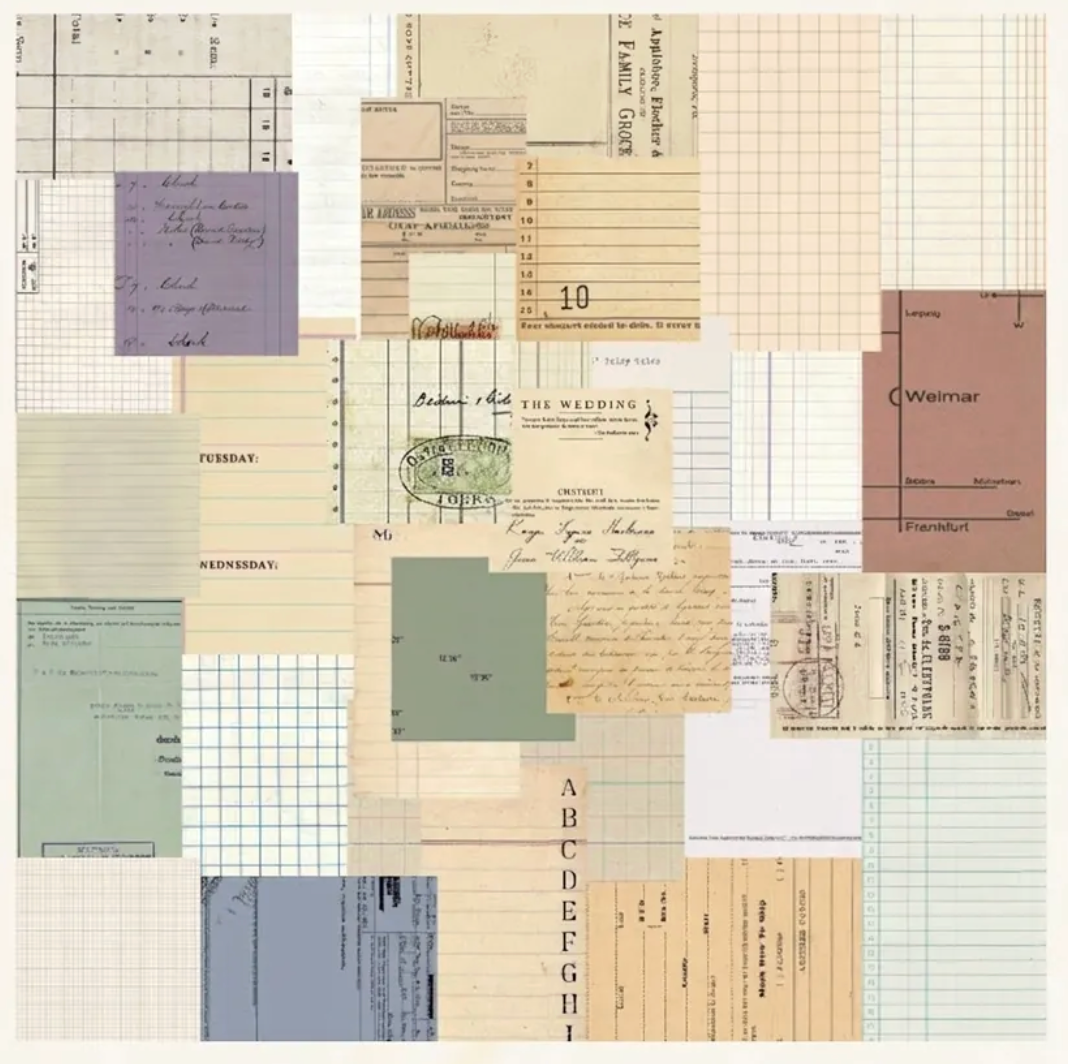 Mini Scrapbooking Paper Pack Vintage Lines - 60 Pieces