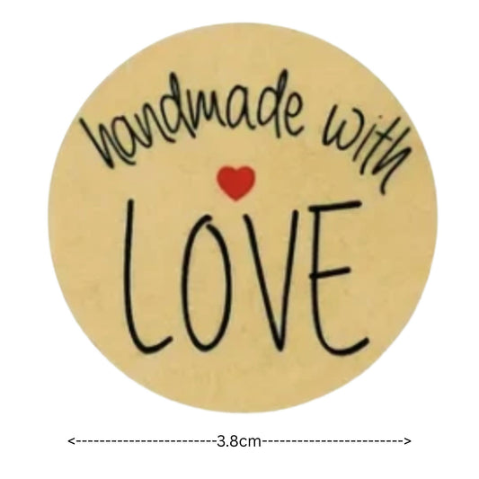 Handmade with Love Stickers - 50 Pieces