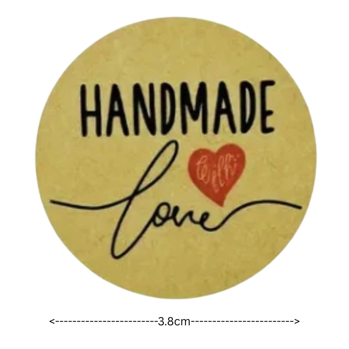 Handmade with Love Stickers - 50 Pieces