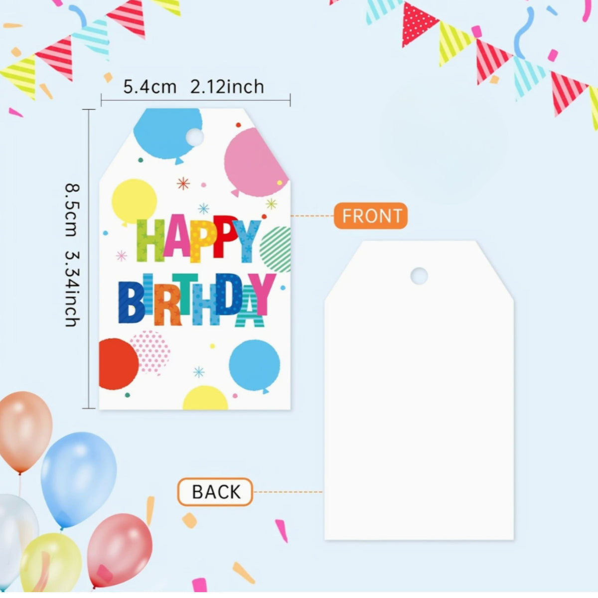 Birthday Gift Card Tags #3 - Set of 10