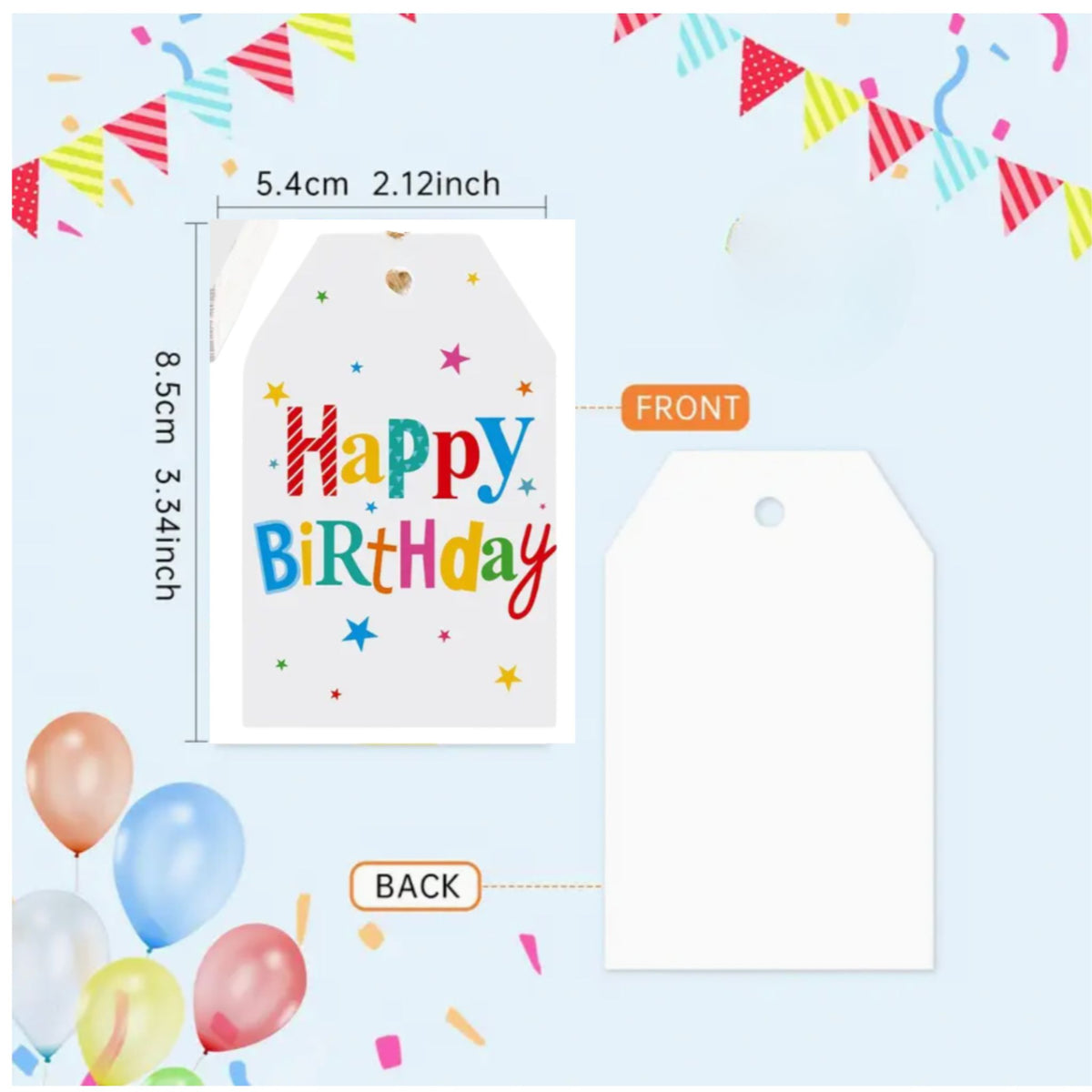 Birthday Gift Card Tags #4 - Set of 10