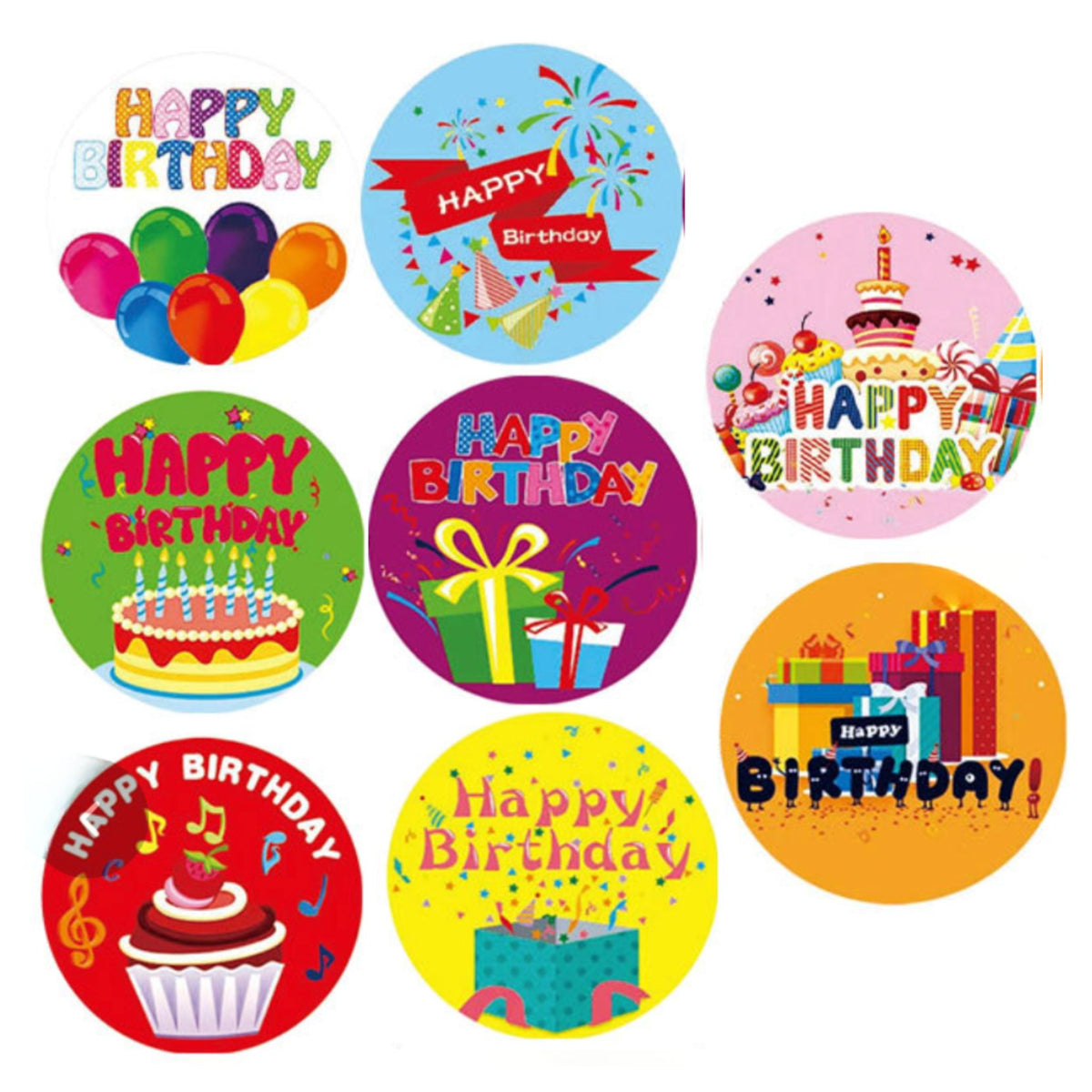 Happy Birthday Stickers #4 - 100 Pieces
