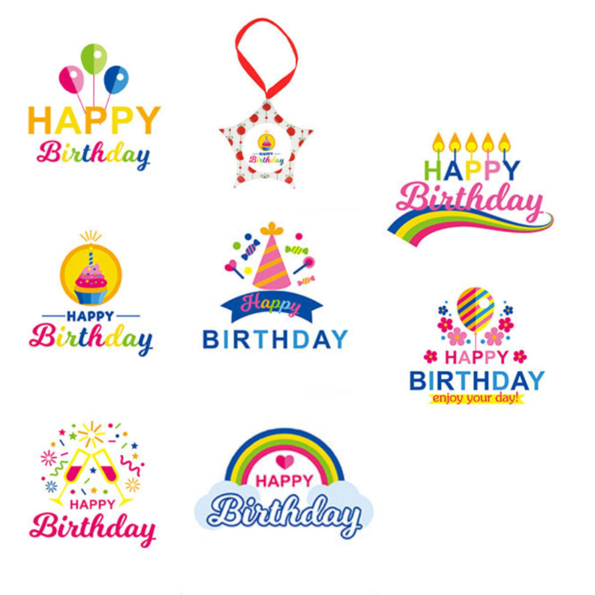 Happy Birthday Stickers #6 - 100 Pieces